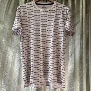 SOLD Hollister Cream Printed Short Sleeve Longline T-shirt
